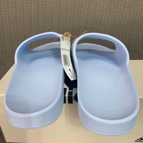 Adidas Adilette Aqua Slides Womens Size 9 Light Blue & White Stripes Slip-on - Picture 5 of 8